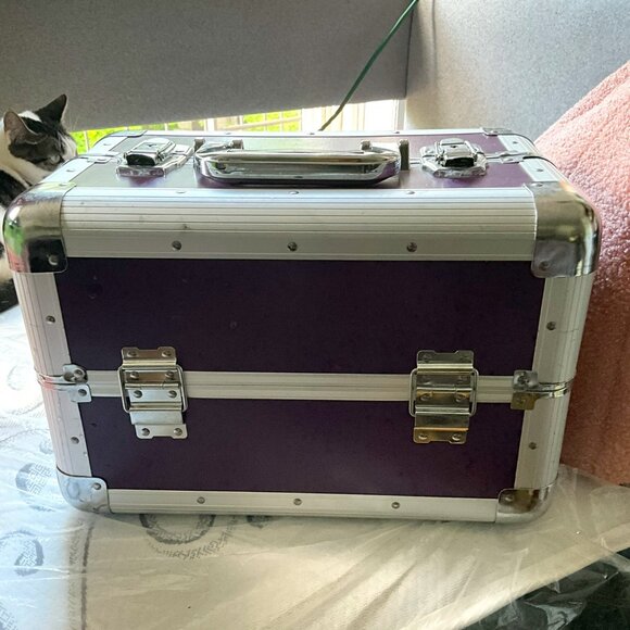 Other - Purple and Silver Makeup Case Organizer with extendable trays for Travel
